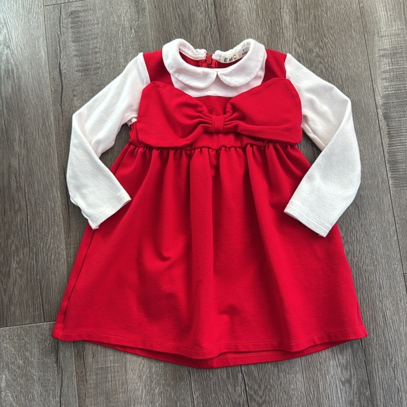 EMC Everything Must Change Girls Red And Ivory Bow Dress - Picture 4 of 10